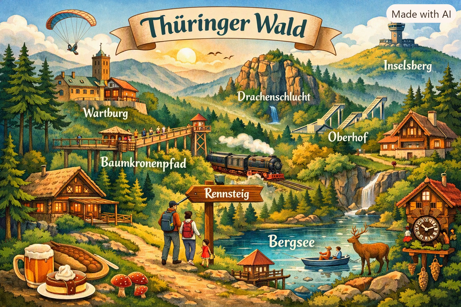 Top-Ausflugsziele und Sehenswürdigkeiten im Thüringer Wald